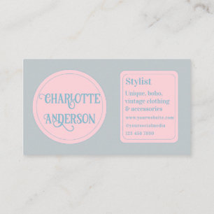 Fashion Stylist Minimal Pastel Custom Business Card