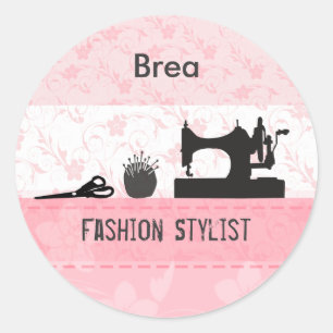 Fashion Stylist  Retro Vintage Sewing  Machine Classic Round Sticker