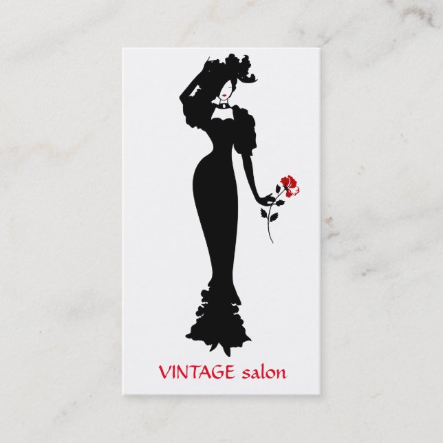 Fashion tailor, dressmaker vintage style business card (Front)