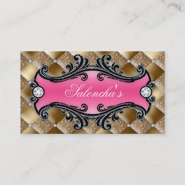 Fashion Tanning Makeup Artist Diamond Glitter Business Card (Front)