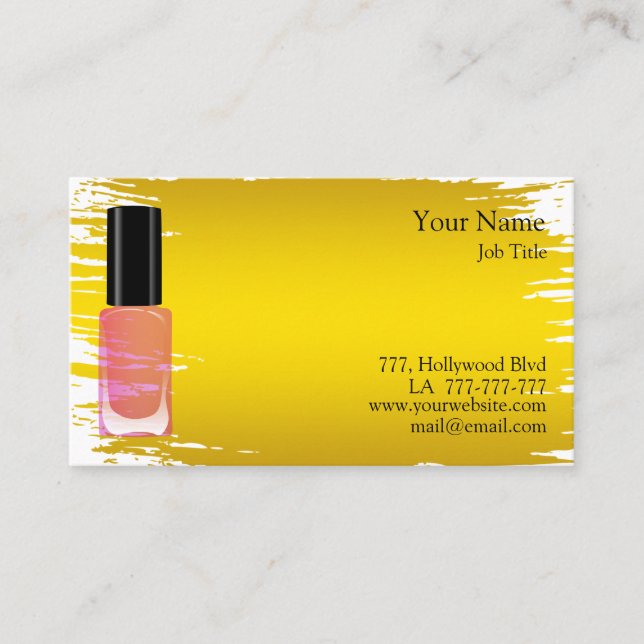 Fashion template for beauty salon or nail artist business card (Front)