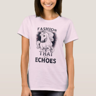 Fashion That Echoes: Bold White Horse T-Shirt