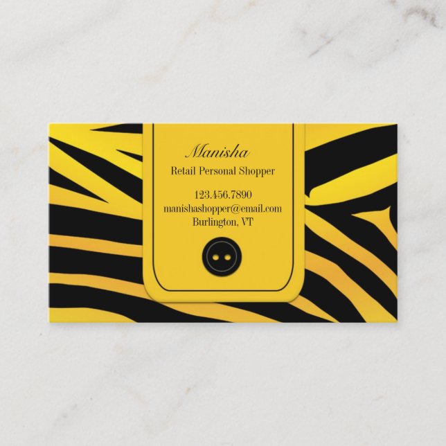 Fashion Tiger Stripes Business Card (Front)