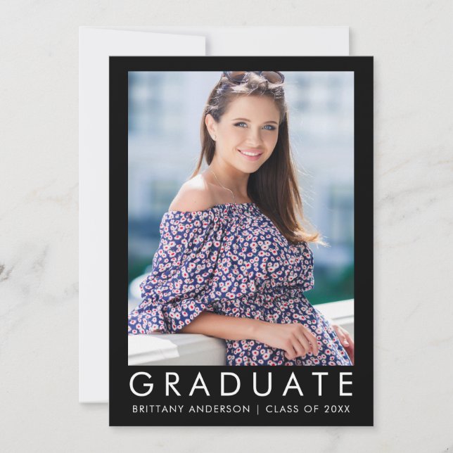 Fashion Trendy Graduation Photo Announcement L (Front)