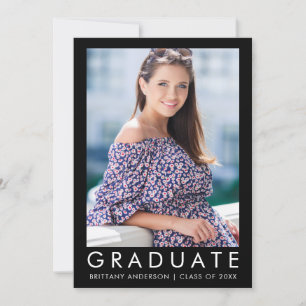Fashion Trendy Graduation Photo Announcement L