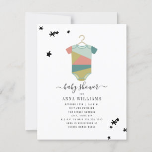 Fashion Unisex Bodysuit Baby Shower Invitation