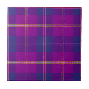 Fashion Violet Gold Red Clan Hunting Tartan Plaid Tile