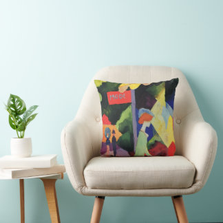 Fashion Window by August Macke, Vintage Fauvism Cushion