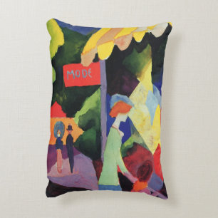 Fashion Window by August Macke, Vintage Fauvism Decorative Cushion