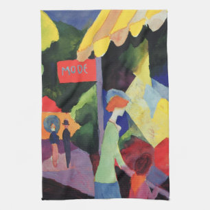 Fashion Window by August Macke, Vintage Fauvism Tea Towel