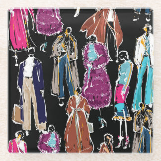 Fashion Winter Hand Drawn Sketch Glass Coaster