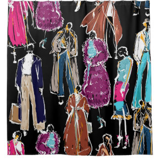 Fashion Winter Hand Drawn Sketch Shower Curtain
