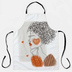 Fashion Woman: Graphic Black Lines Apron