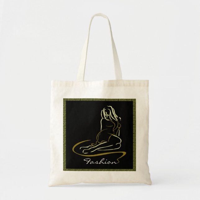 Fashion Woman Silhouette Tote Bag (Front)