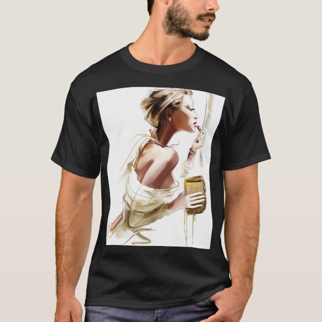 Fashion Woman: Stylish Contemporary Portrait. T-Shirt (Front)