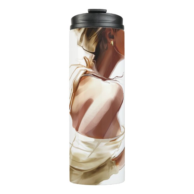 Fashion Woman: Stylish Contemporary Portrait. Thermal Tumbler (Front)