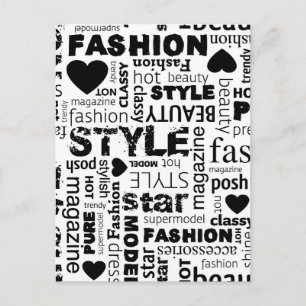 Fashion Word Collage Vector Illustration - alt Postcard