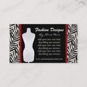 Fashion Zebra Print Business Card