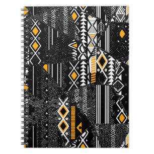 Fashionable and trendy collage seamless pattern w notebook