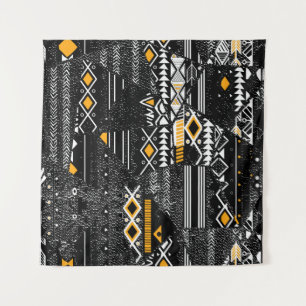 Fashionable and trendy collage seamless pattern w tapestry