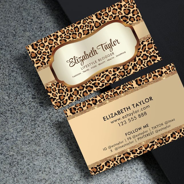 Fashionable Animal Print Business Card (Creator Uploaded)