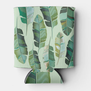 Fashionable Banana Plants Tropical Illustration Can Cooler