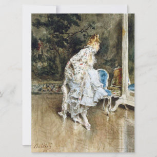Fashionable Beauty Admiring Herself in the Mirror Card