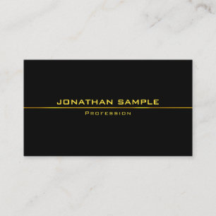 Fashionable Black Gold Modern Professional Sleek Business Card