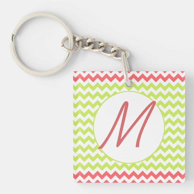 Fashionable Chevron Monogram Key Chain (Front)