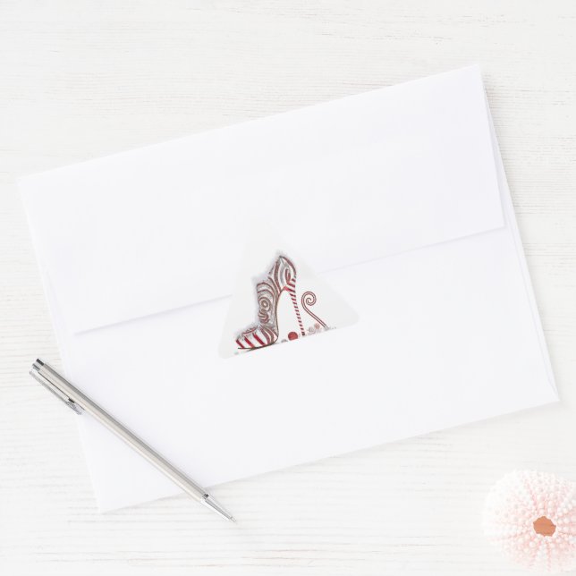 Fashionable Christmas Stiletto Triangle Sticker (Envelope)