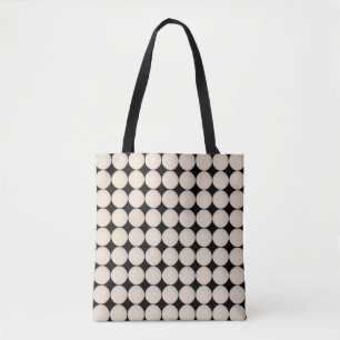 Fashionable Creamy White Beige Dot Stylish Tote Bag