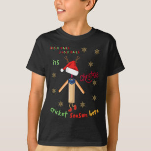 Fashionable Cricket Sant Christmas T-Shirt