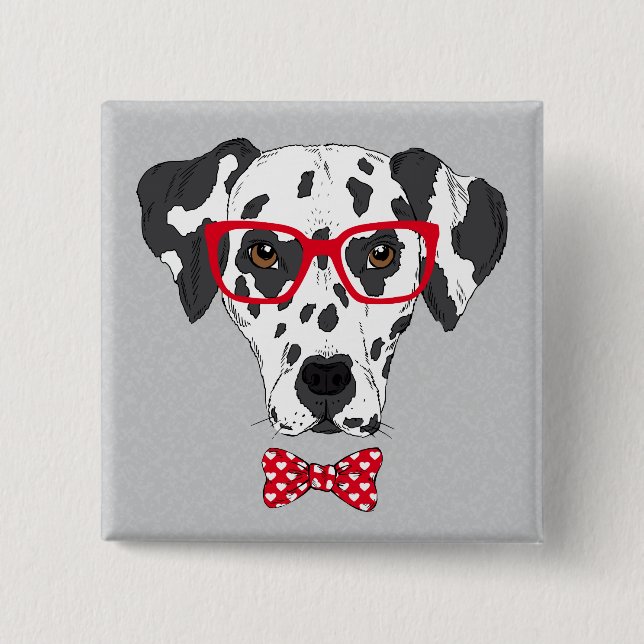 Fashionable Dalmatian 15 Cm Square Badge (Front)