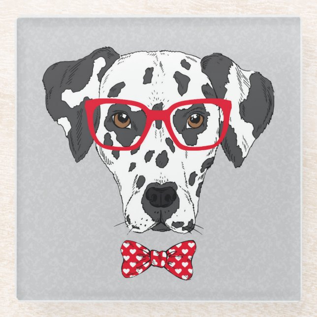 Fashionable Dalmatian Glass Coaster (Front)
