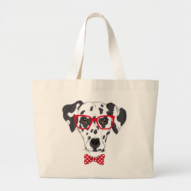 Fashionable Dalmatian Large Tote Bag (Front)