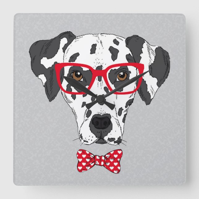 Fashionable Dalmatian Square Wall Clock (Front)