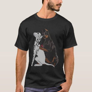 Fashionable Doberman Tattooing Dalmatian Dog T-Shirt