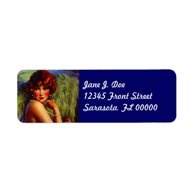 Fashionable Fan Flapper Night Return Address Label (Front)
