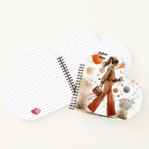 Fashionable Girl with Coffee Journal