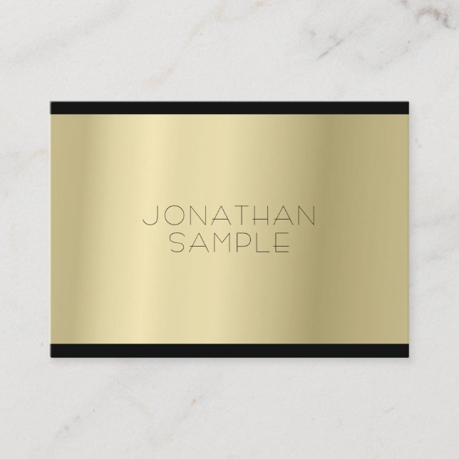 Fashionable Glamour Gold Look Professional Luxury Business Card (Front)