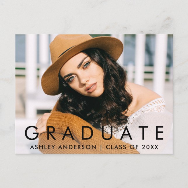 Fashionable Graduation Photo Announcement (Front)