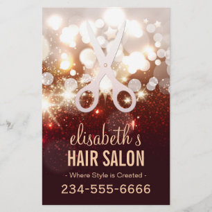 Fashionable Hair Stylist - Gold Glitter Sparkle Flyer