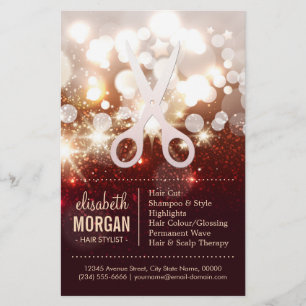 Fashionable Hair Stylist - Gold Glitter Sparkle Flyer