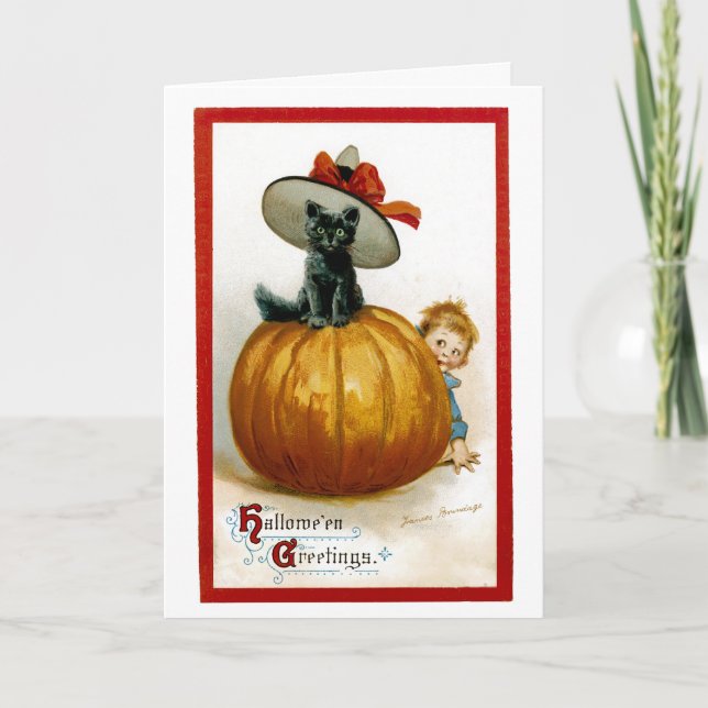 Fashionable Halloween Kitty Card (Front)