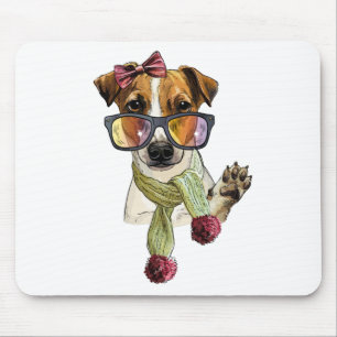Fashionable jack russell terrier hipster mouse mat