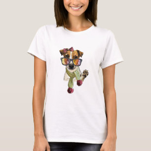 Fashionable jack russell terrier hipster T-Shirt