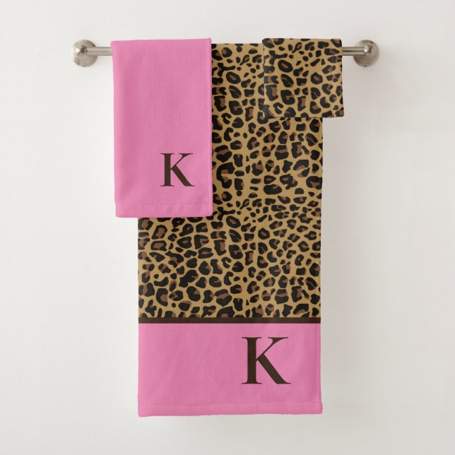 Fashionable Jaguar Monogrammed Bath Towel Set (Insitu)