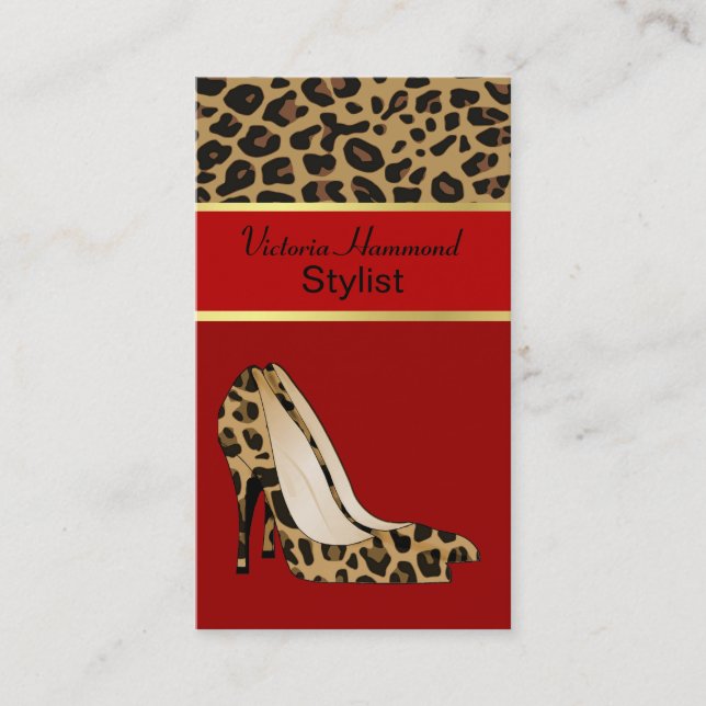Fashionable Jaguar Print Business Card (Front)