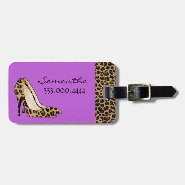 Fashionable Jaguar Silettos Custom Luggage Tag (Front Horizontal)