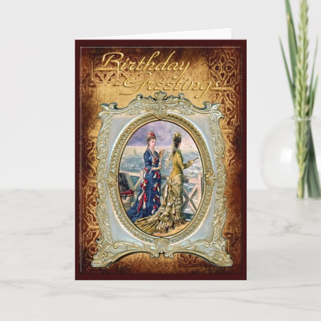 Fashionable Ladies in a Frame Birthday Card (Front)